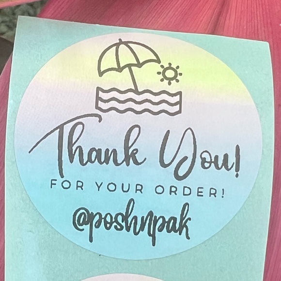 BEACH VIBES 🏖️50 CUSTOM THANK YOU STICKERS with your Closet name - Picture 3 of 4